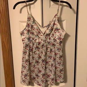 Express floral v-neck flowy tank